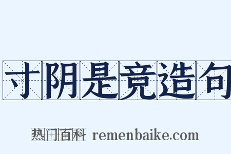 寸阴是竞造句是什么意思的图片